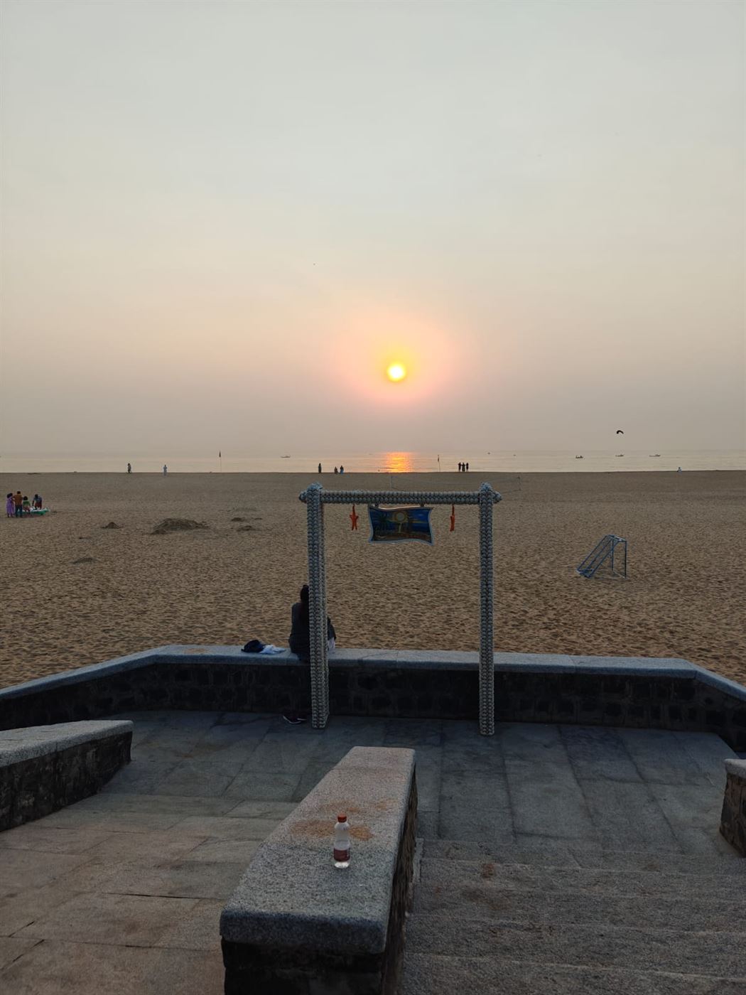 Sunset over the sea at Covelong beach